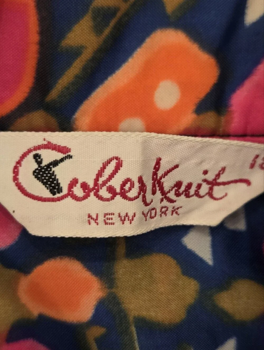Vintage 70s Kober Knit New York Mod Psychedelic Zip Jacket Women's 18